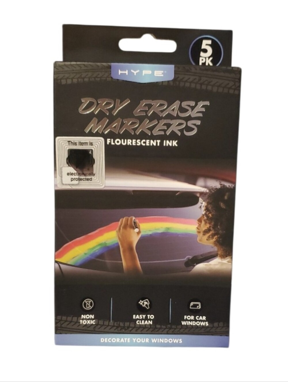 Hype Dry Erase 5 PK Liquid Chalk Markers for Car Windows Glass Flourescent Ink